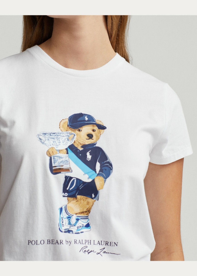 Camiseta Australian Open Polo Bear Mujer Blancos | YRUH92463 - vista 5