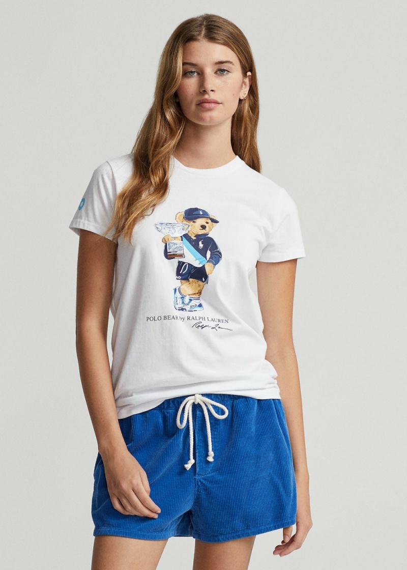 Camiseta Australian Open Polo Bear Mujer Blancos | YRUH92463 - vista 1