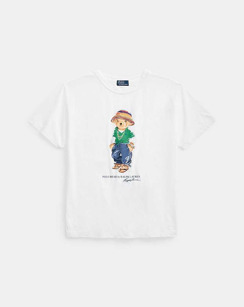 Camiseta Ralph Lauren Bear Cotton Jersey Mujer Blancos | JYFGLNR-42 - vista 2