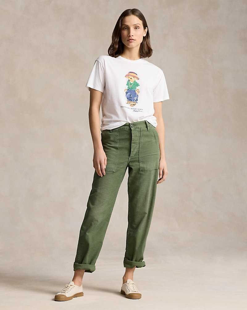 Camiseta Ralph Lauren Bear Cotton Jersey Mujer Blancos | JYFGLNR-42 - vista 3