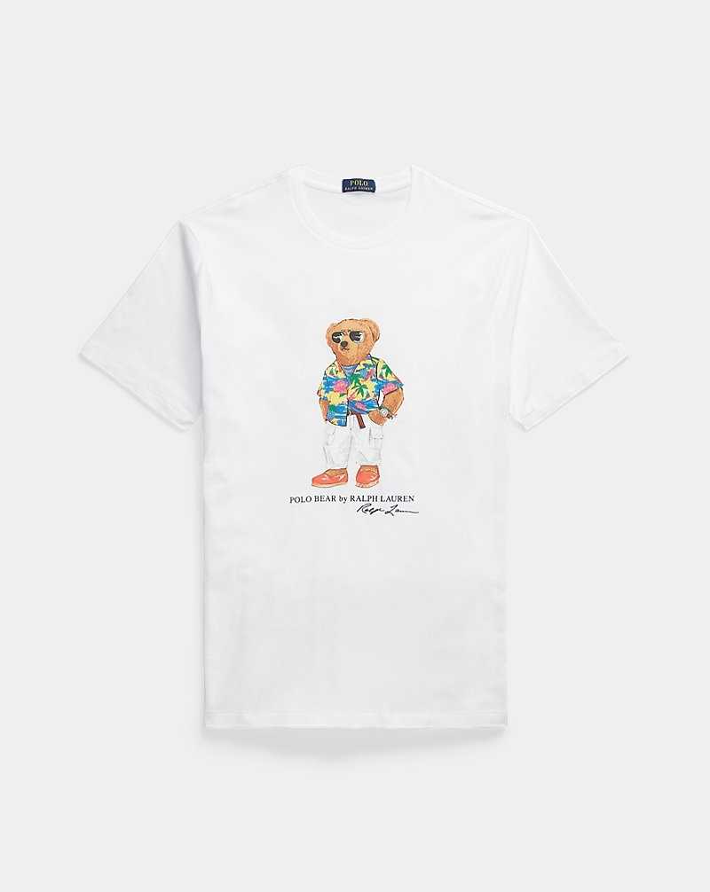 Camiseta Ralph Lauren Bear Jersey Hombre Blancos | WXRTGKO-73 - vista 2