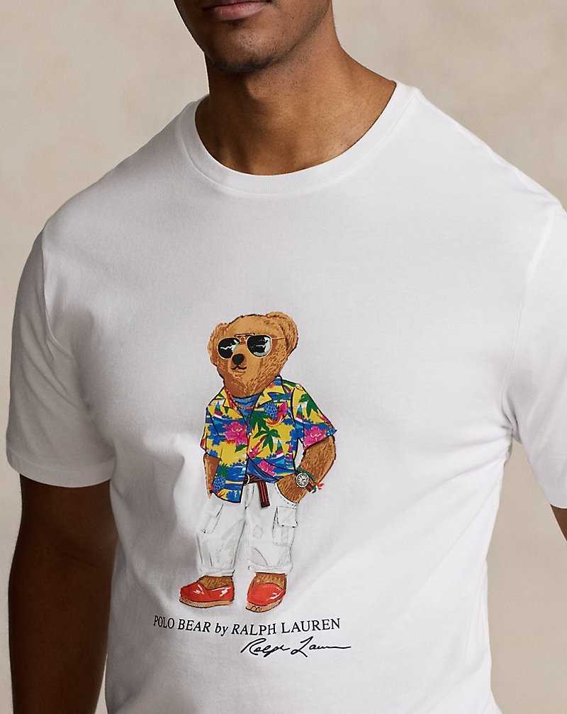 Camiseta Ralph Lauren Bear Jersey Hombre Blancos | WXRTGKO-73 - vista 5
