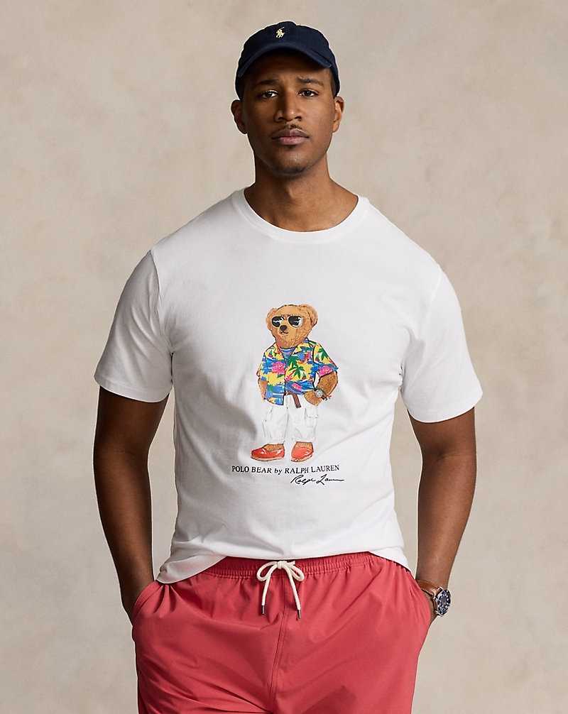 Camiseta Ralph Lauren Bear Jersey Hombre Blancos | WXRTGKO-73 - vista 1