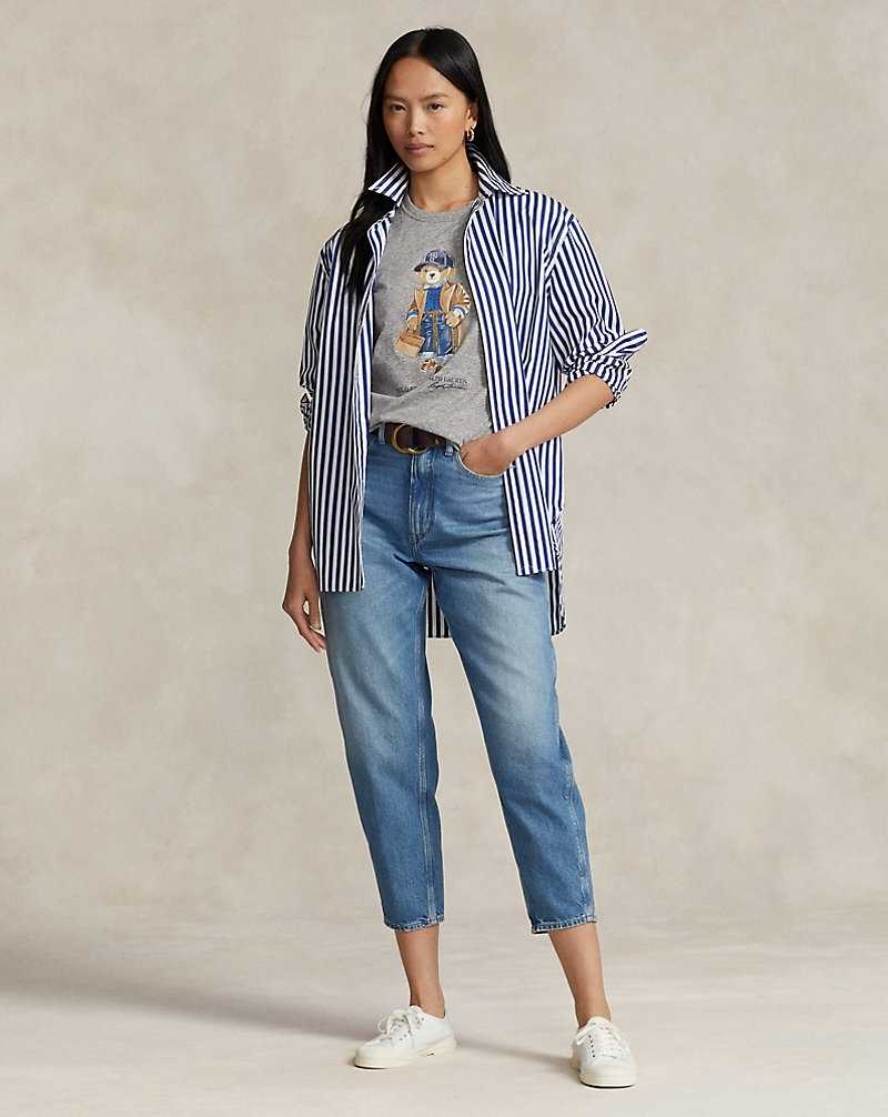 Camiseta Ralph Lauren Bear Jersey T-shirt Mujer Azules | CDXEHUA-37 - vista 3