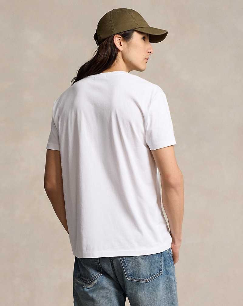 Camiseta Ralph Lauren Classic Fit Bear Jersey Hombre Blancos | SWYMNIB-62 - vista 4