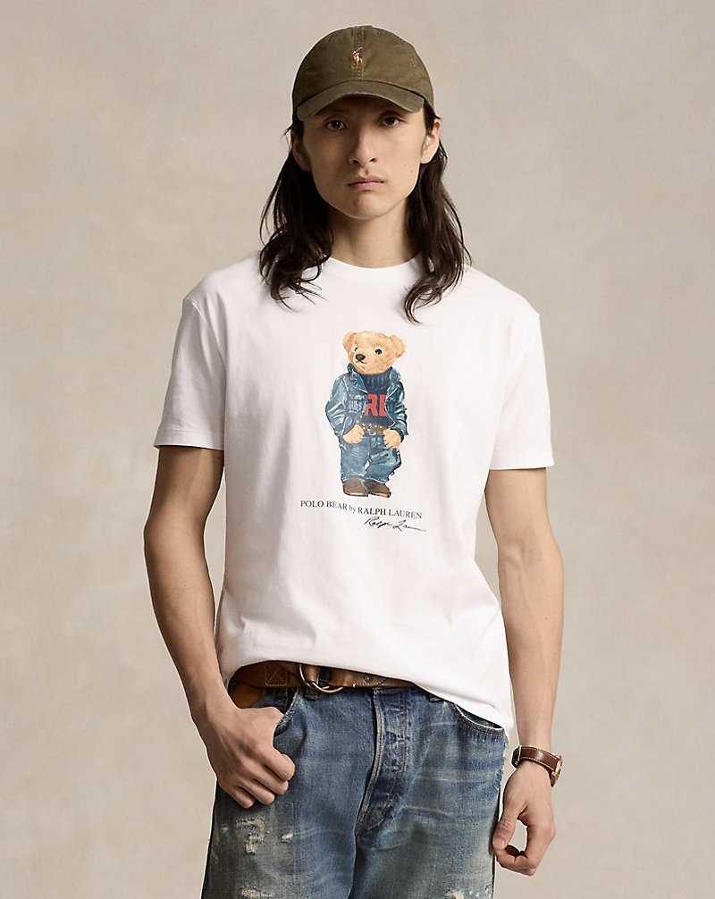 Camiseta Ralph Lauren Classic Fit Bear Jersey Hombre Blancos | SWYMNIB-62 - vista 1