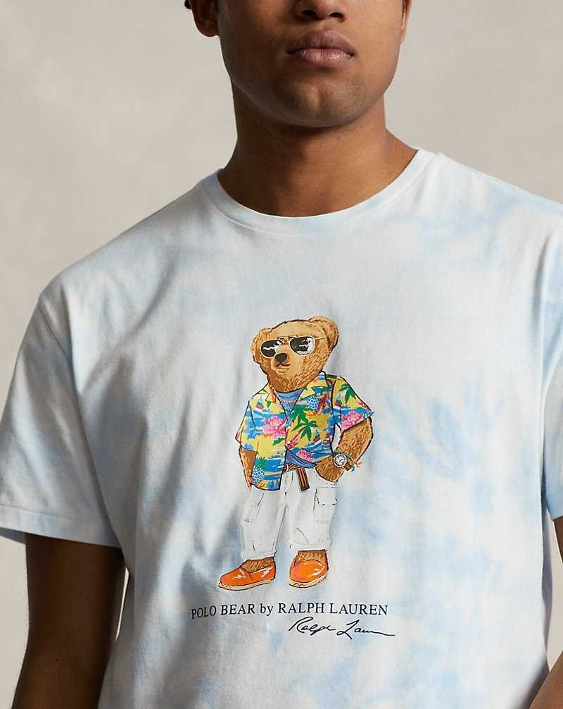 Camiseta Ralph Lauren Classic Fit Bear Tie-Dye Hombre Riviera Bl Cldwsh Beach C | WVXYNCT-54 - vista 5