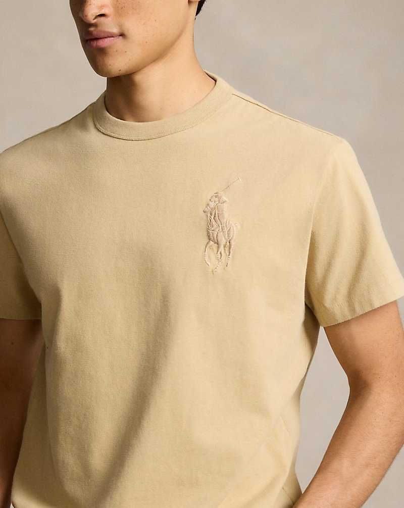 Camiseta Ralph Lauren Classic Fit Big Pony Jersey Hombre Beige | GMYRFDW-53 - vista 5