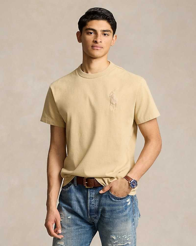 Camiseta Ralph Lauren Classic Fit Big Pony Jersey Hombre Beige | GMYRFDW-53 - vista 1