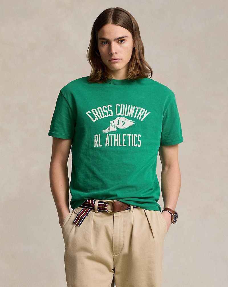Camiseta Ralph Lauren Classic Fit Graphic Jersey Hombre Verdes | FUICRHD-95 - vista 1