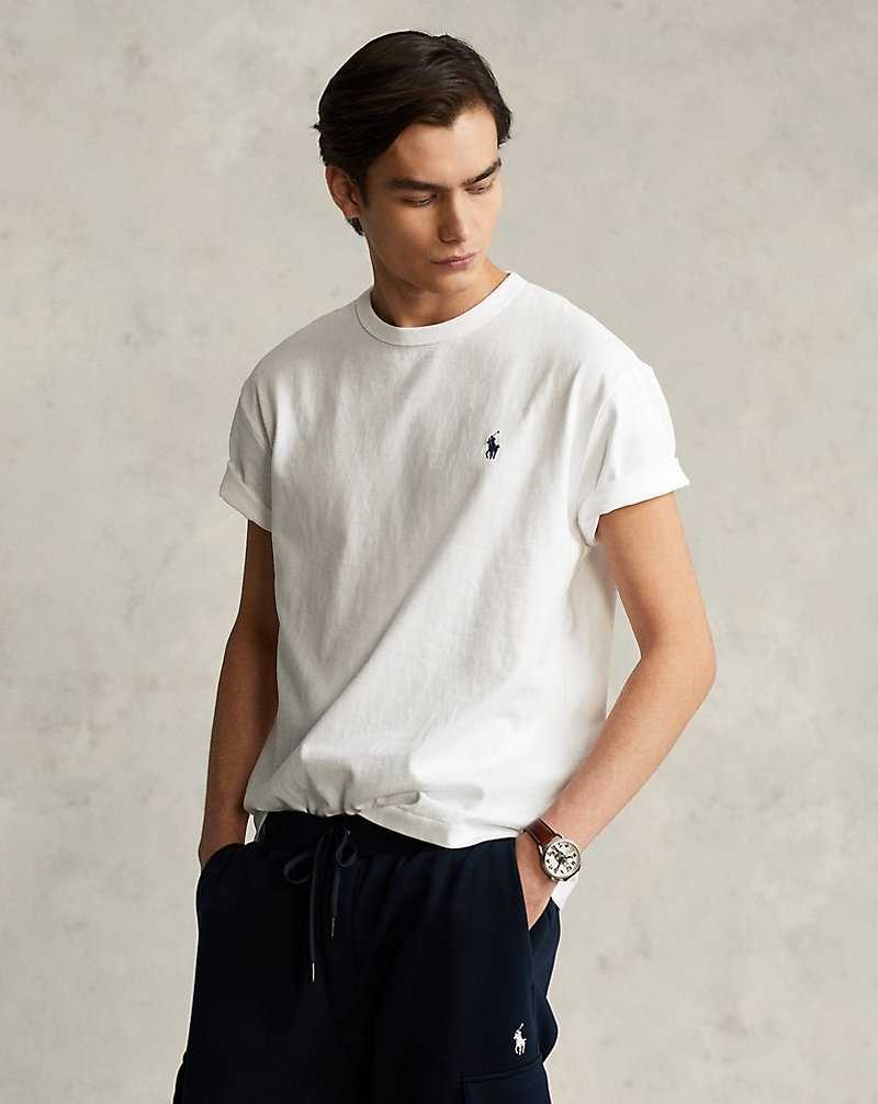 Camiseta Ralph Lauren Classic Fit Heavyweight Jersey Hombre Blancos | AEFHGCY-29 - vista 1