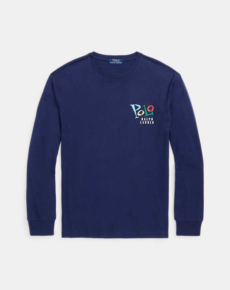 Camiseta Ralph Lauren Classic Fit Jazz-Print Jersey Hombre Azul Marino | JBTEHOX-36 - vista 2