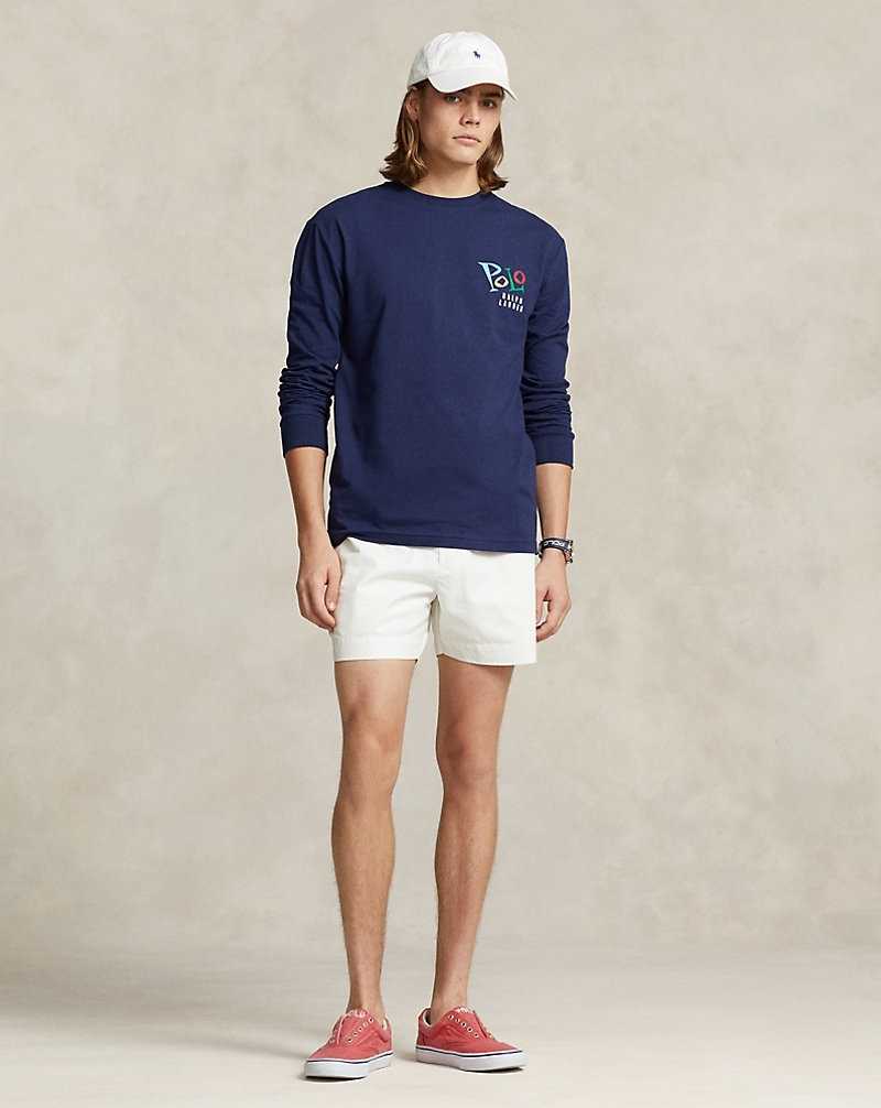 Camiseta Ralph Lauren Classic Fit Jazz-Print Jersey Hombre Azul Marino | JBTEHOX-36 - vista 3