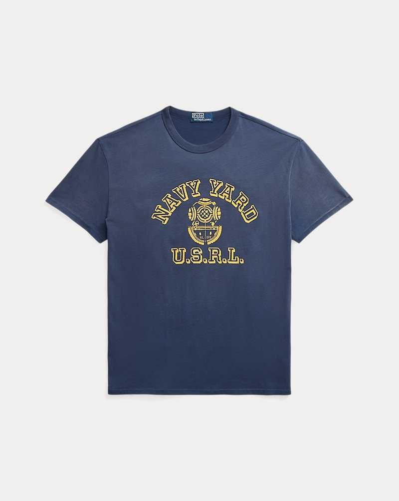 Camiseta Ralph Lauren Classic Fit Jersey Graphic Hombre Azules | YRENGHD-72 - vista 2