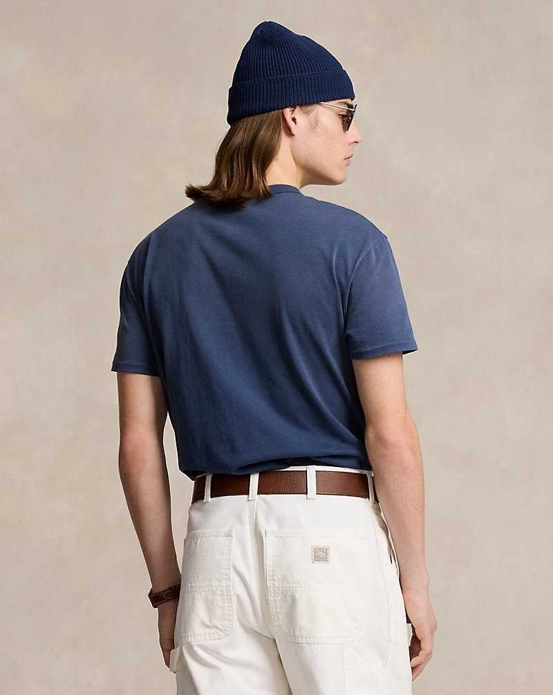 Camiseta Ralph Lauren Classic Fit Jersey Graphic Hombre Azules | YRENGHD-72 - vista 4