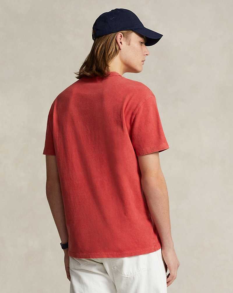 Camiseta Ralph Lauren Classic Fit Jersey Crewneck Hombre Rojos | KMZVENA-38 - vista 4
