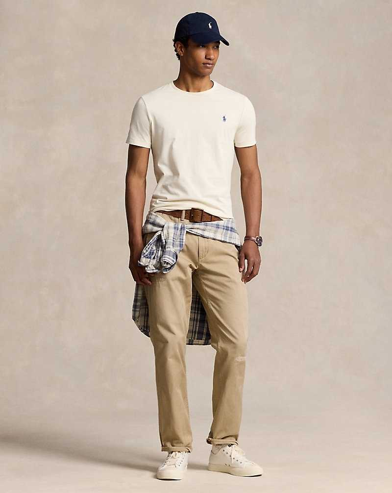 Camiseta Ralph Lauren Classic Fit Jersey Crewneck Hombre Herbal Milk | RWBSTNA-78 - vista 3