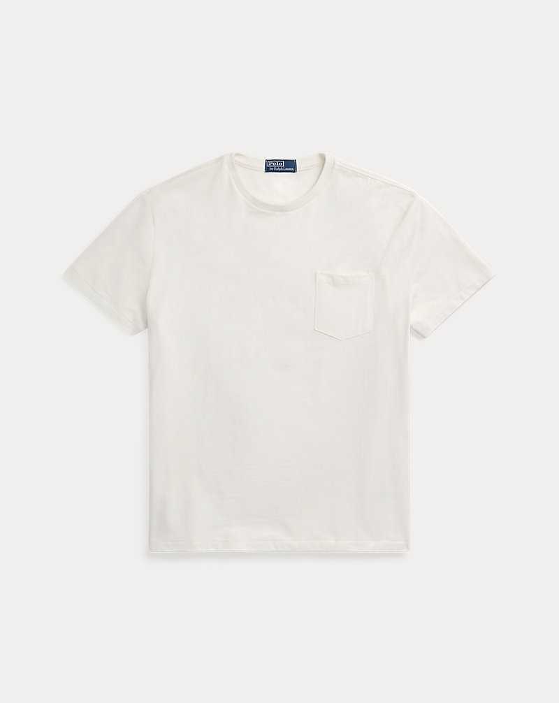Camiseta Ralph Lauren Classic Fit Jersey Pocket Hombre Blancos | KDCTMNW-95 - vista 2