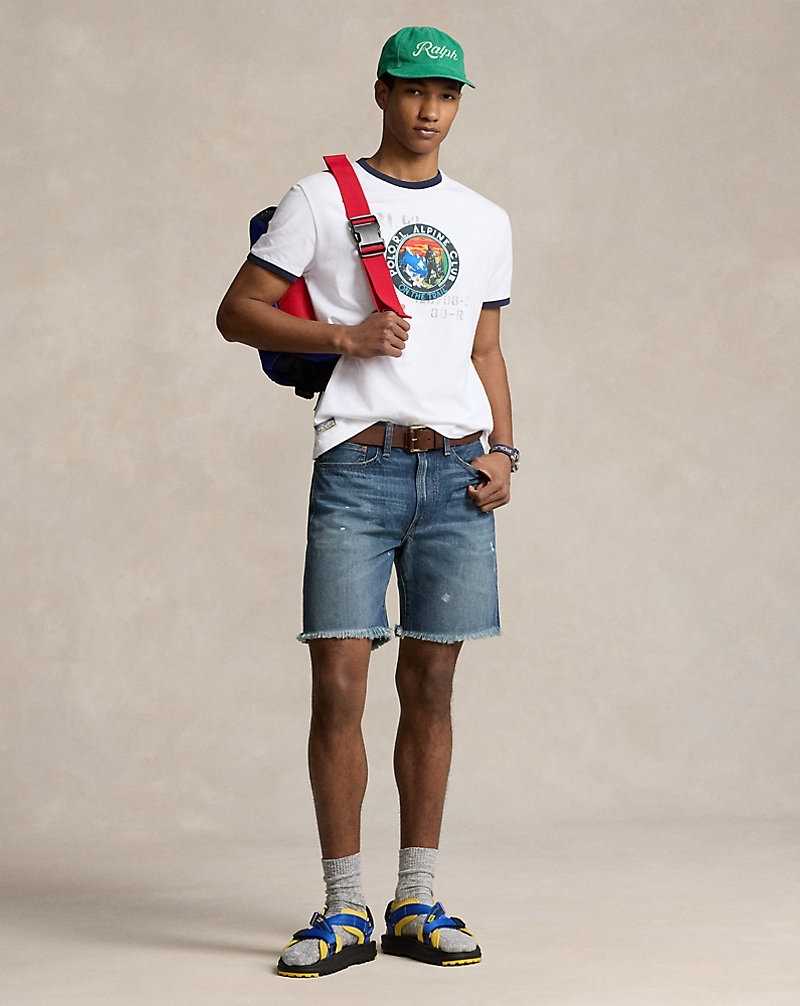 Camiseta Ralph Lauren Classic Fit Jersey Graphic Hombre Blancos | MKYWOST-32 - vista 3