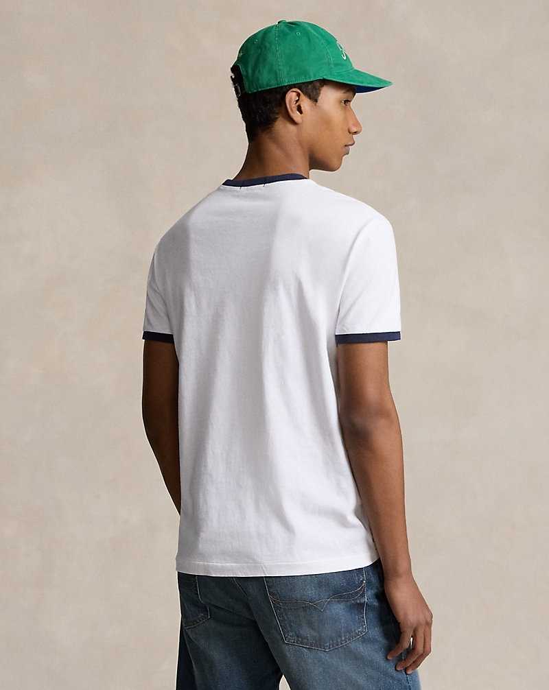 Camiseta Ralph Lauren Classic Fit Jersey Graphic Hombre Blancos | MKYWOST-32 - vista 4