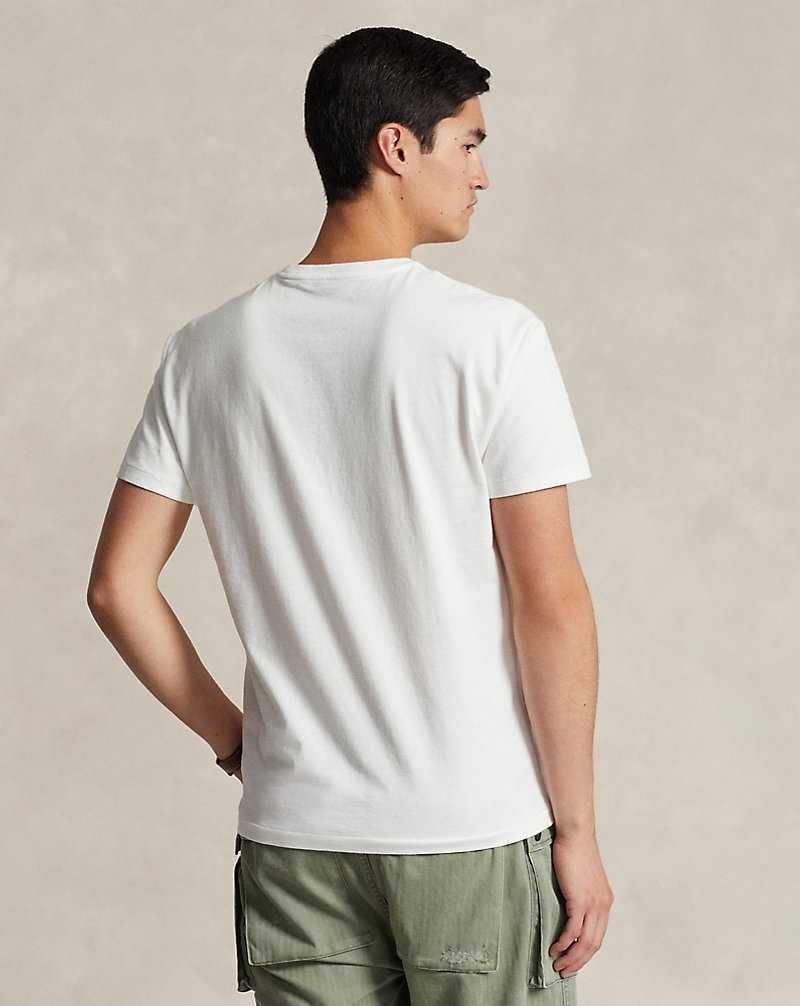 Camiseta Ralph Lauren Classic Fit Jersey Graphic Hombre Blancos | MPVCWQB-81 - vista 4