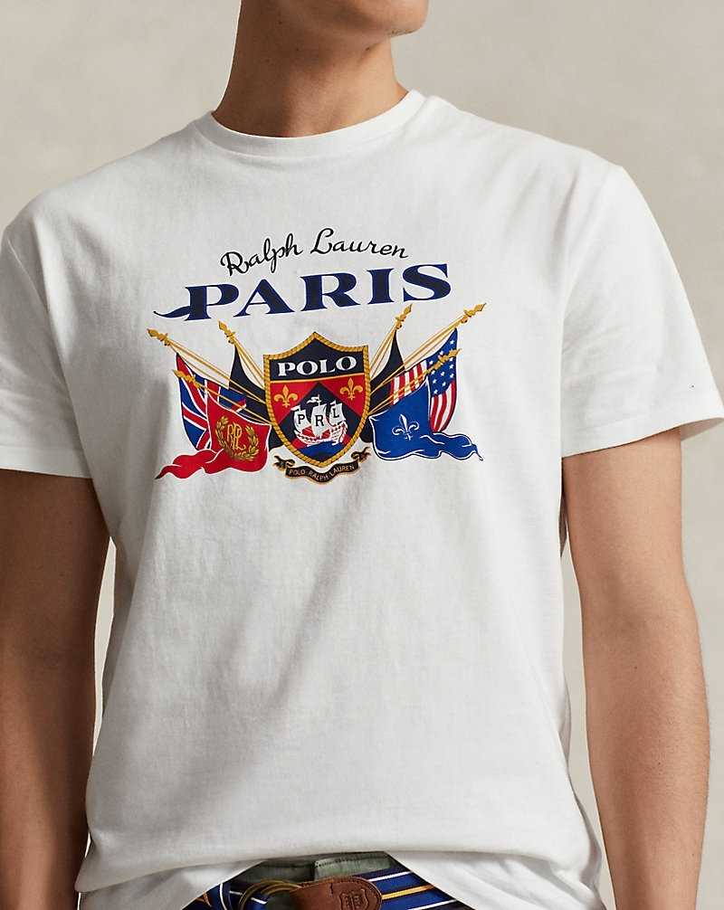 Camiseta Ralph Lauren Classic Fit Jersey Graphic Hombre Blancos | MPVCWQB-81 - vista 5