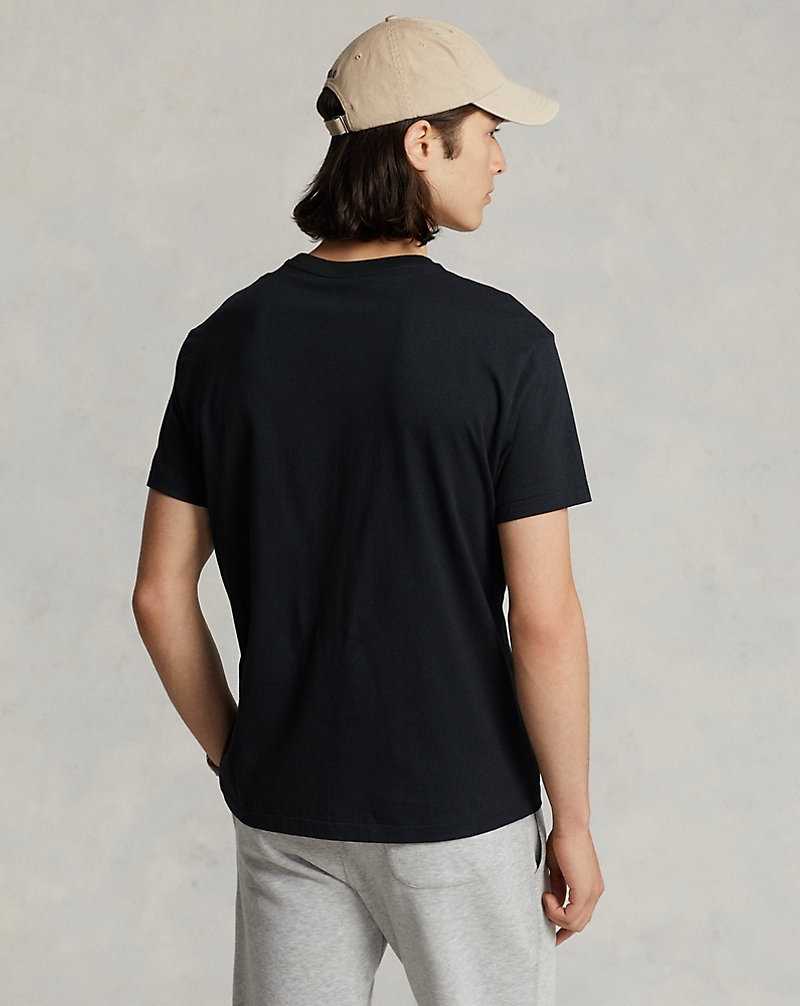 Camiseta Ralph Lauren Classic Fit Jersey Crewneck Hombre Negros | GKAIRNP-70 - vista 4