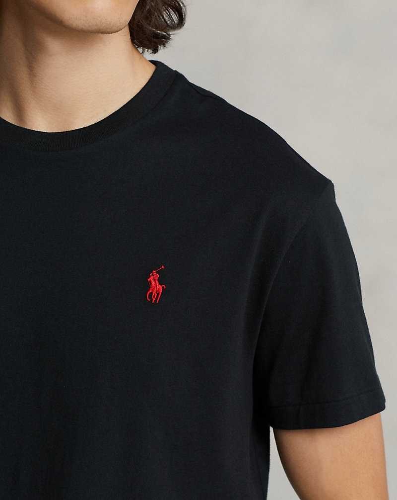 Camiseta Ralph Lauren Classic Fit Jersey Crewneck Hombre Negros | GKAIRNP-70 - vista 5