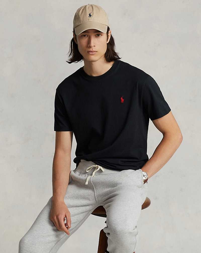 Camiseta Ralph Lauren Classic Fit Jersey Crewneck Hombre Negros | GKAIRNP-70 - vista 1