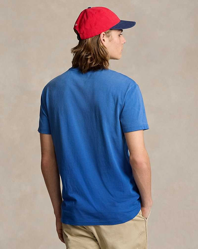 Camiseta Ralph Lauren Classic Fit Jersey Graphic Hombre Azul Rey | AYOIECG-80 - vista 4