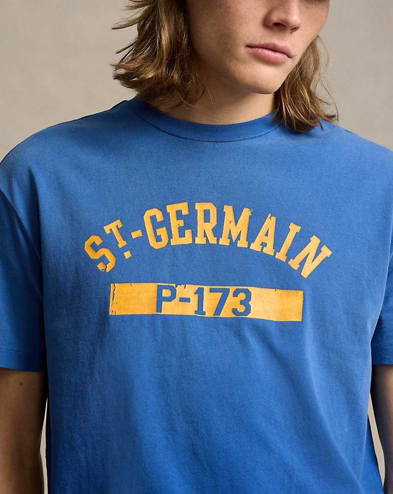 Camiseta Ralph Lauren Classic Fit Jersey Graphic Hombre Azul Rey | AYOIECG-80 - vista 5