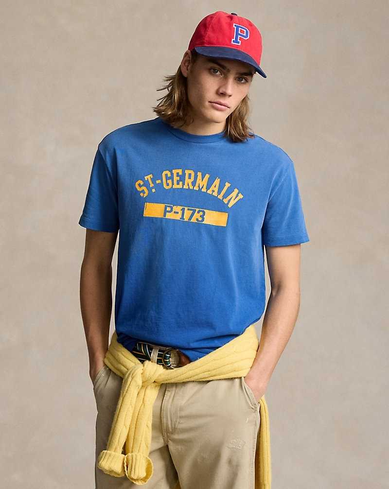 Camiseta Ralph Lauren Classic Fit Jersey Graphic Hombre Azul Rey | AYOIECG-80 - vista 1