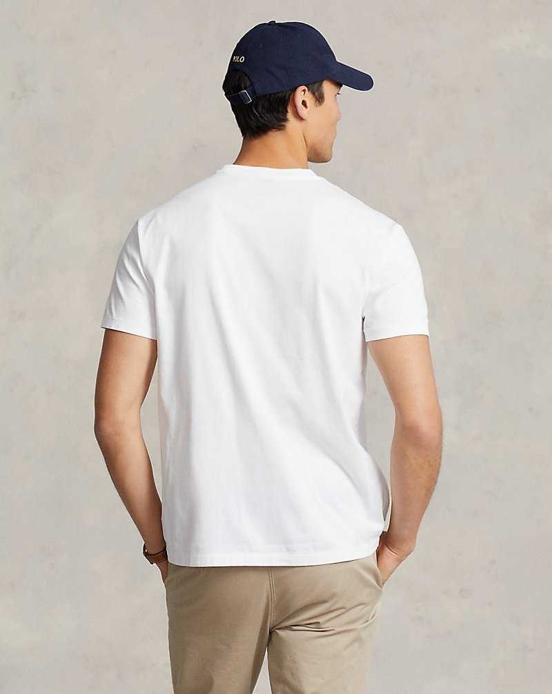 Camiseta Ralph Lauren Classic Fit Jersey Crewneck Hombre Blancos | OTCFAJP-07 - vista 4