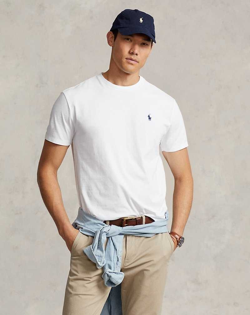 Camiseta Ralph Lauren Classic Fit Jersey Crewneck Hombre Blancos | OTCFAJP-07 - vista 1