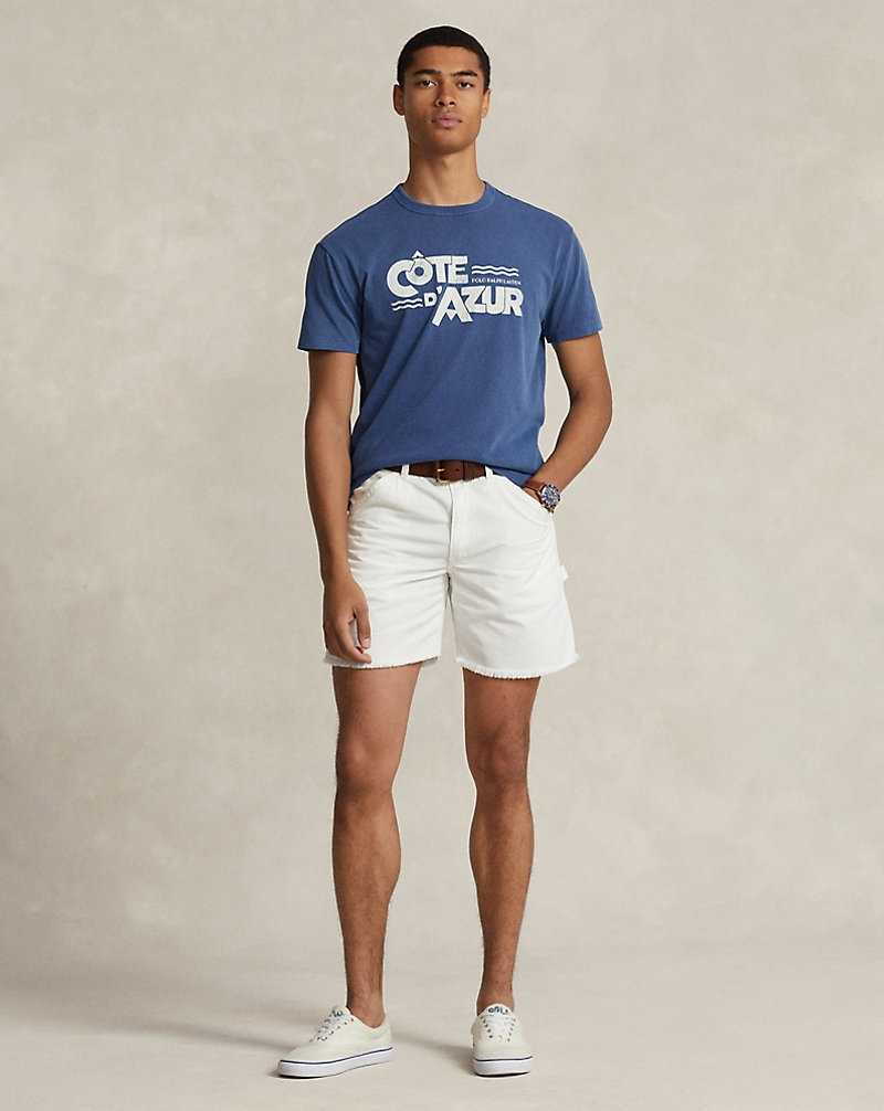 Camiseta Ralph Lauren Classic Fit Jersey Graphic Hombre Azul Marino Claro | EMRVTDO-65 - vista 3
