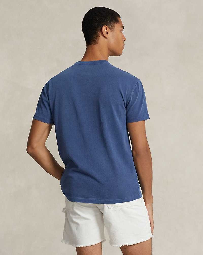 Camiseta Ralph Lauren Classic Fit Jersey Graphic Hombre Azul Marino Claro | EMRVTDO-65 - vista 4
