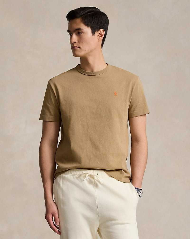 Camiseta Ralph Lauren Classic Fit Jersey Crewneck Hombre Kaki | DHFEIYV-45 - vista 1