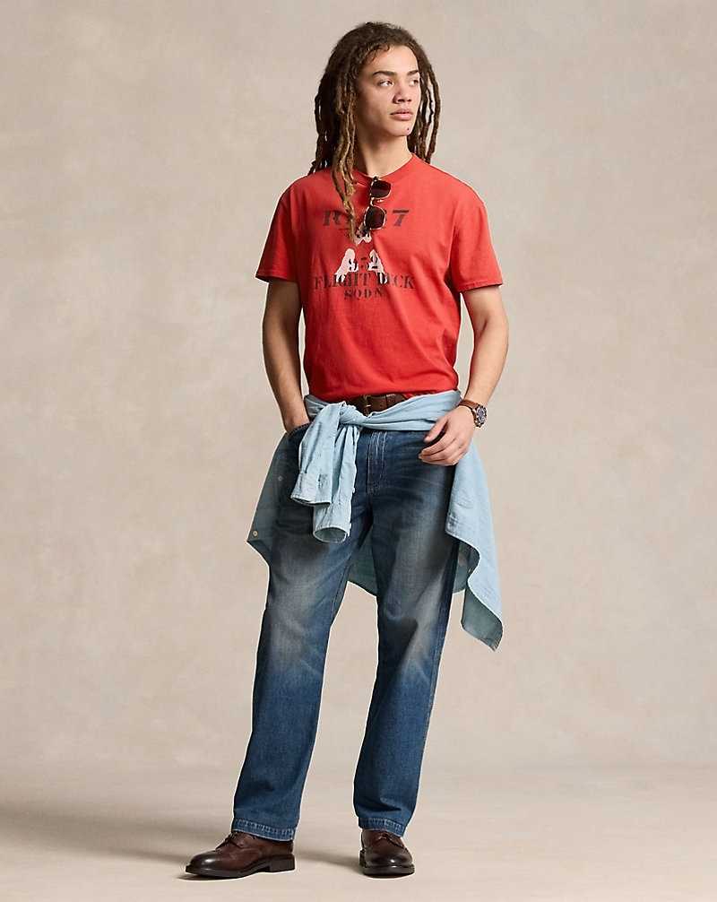 Camiseta Ralph Lauren Classic Fit Jersey Graphic Hombre New Brick | HDKICJE-06 - vista 3
