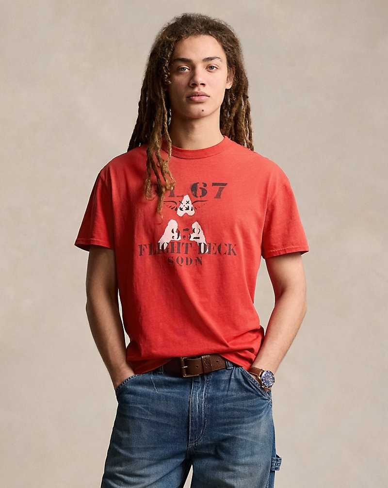Camiseta Ralph Lauren Classic Fit Jersey Graphic Hombre New Brick | HDKICJE-06 - vista 1