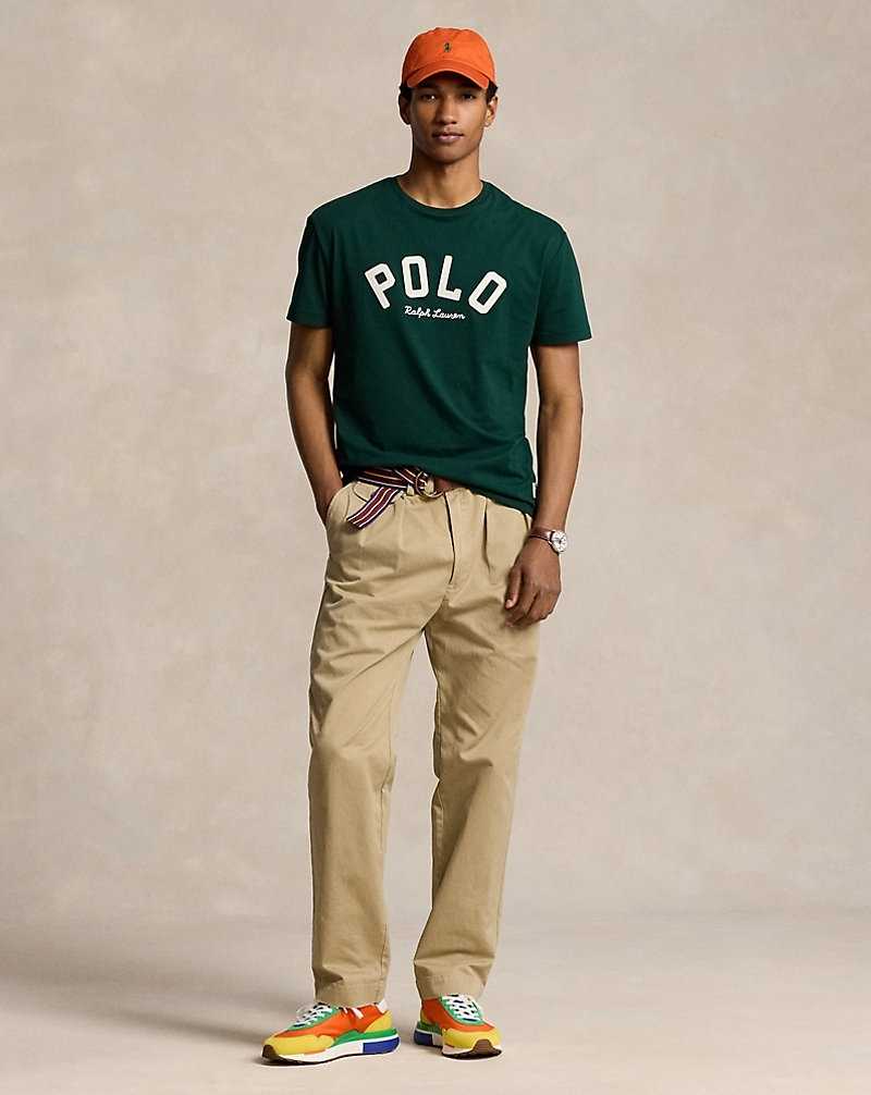 Camiseta Ralph Lauren Classic Fit Logo Jersey Hombre Moss Agate | PSNFIJT-85 - vista 3