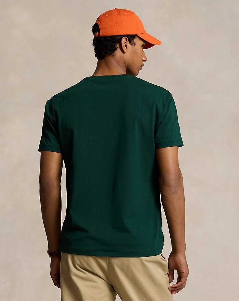 Camiseta Ralph Lauren Classic Fit Logo Jersey Hombre Moss Agate | PSNFIJT-85 - vista 4