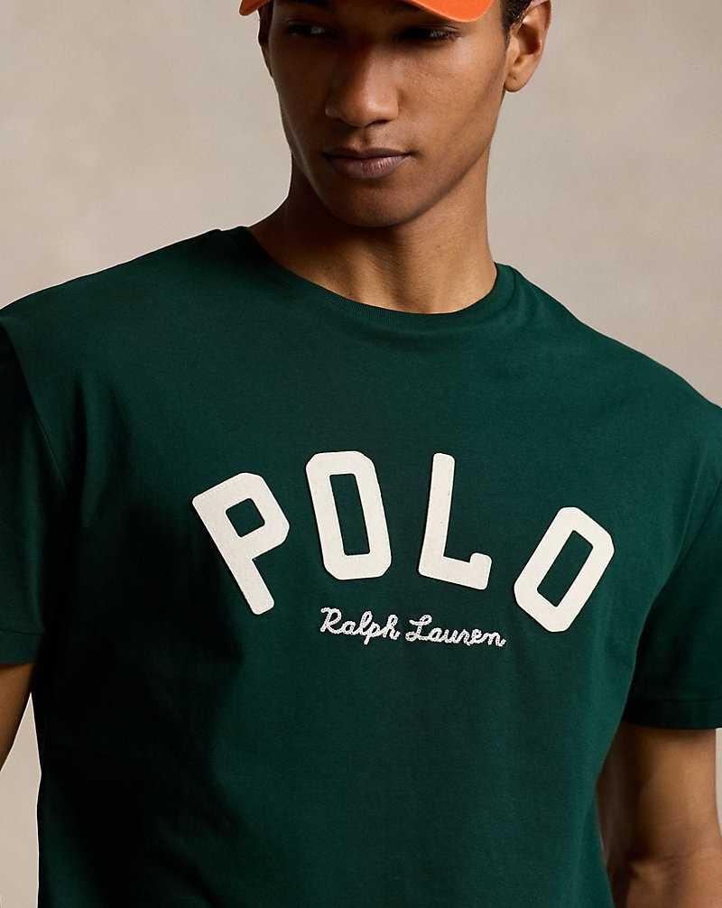 Camiseta Ralph Lauren Classic Fit Logo Jersey Hombre Moss Agate | PSNFIJT-85 - vista 5