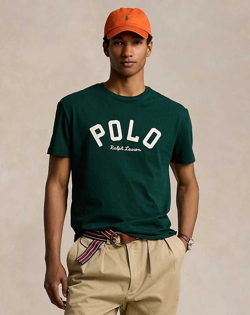 Camiseta Ralph Lauren Classic Fit Logo Jersey Hombre Moss Agate | PSNFIJT-85 - vista 1