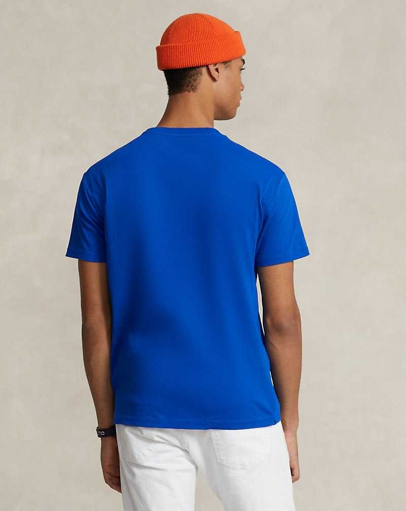 Camiseta Ralph Lauren Classic Fit Logo Jersey Hombre Sapphire Star | BTHYQDA-28 - vista 4