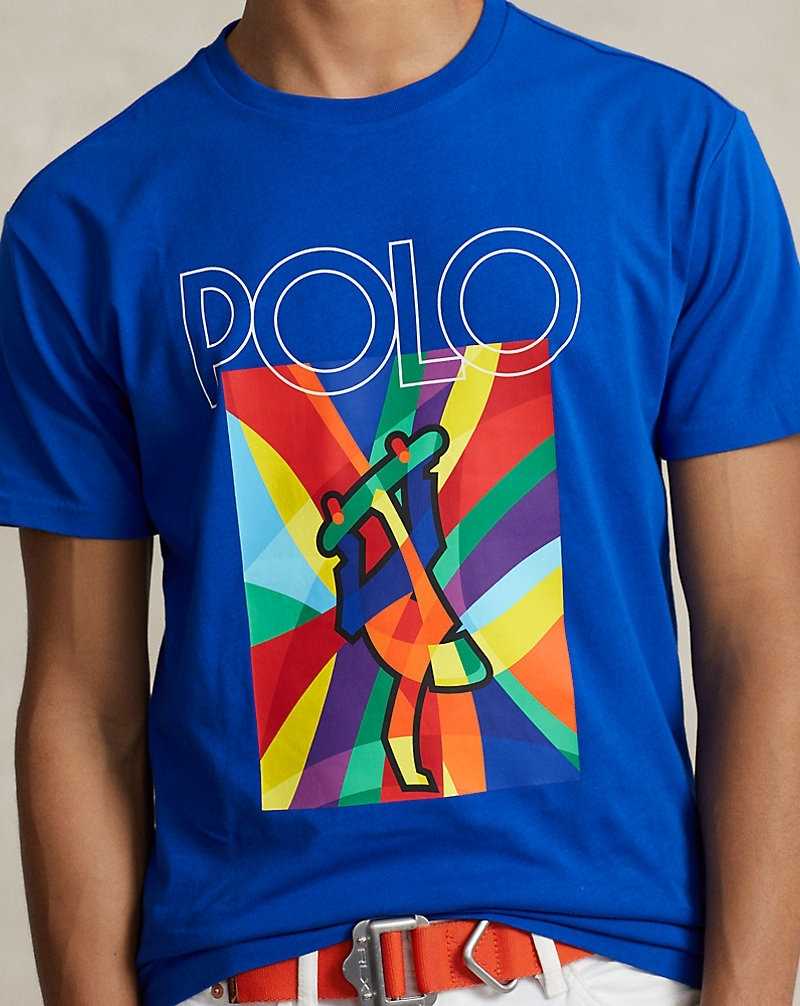 Camiseta Ralph Lauren Classic Fit Logo Jersey Hombre Sapphire Star | BTHYQDA-28 - vista 5