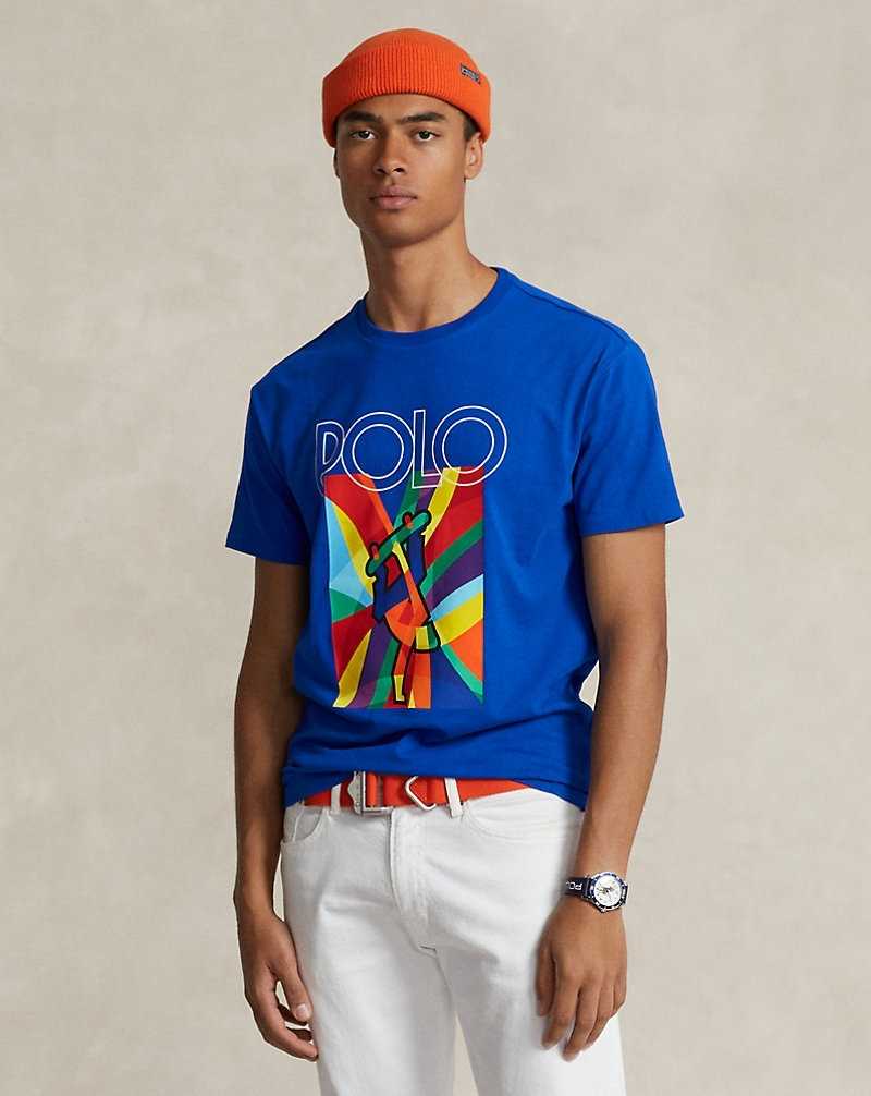 Camiseta Ralph Lauren Classic Fit Logo Jersey Hombre Sapphire Star | BTHYQDA-28 - vista 1