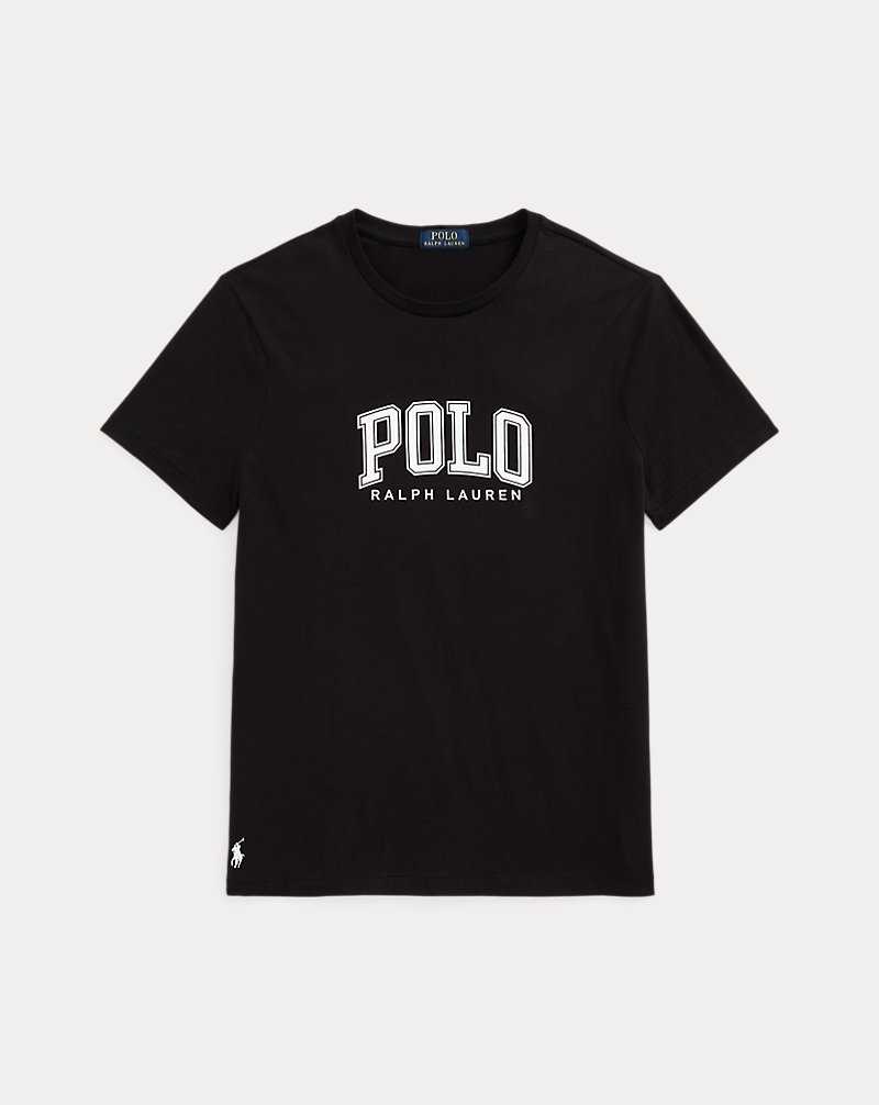 Camiseta Ralph Lauren Classic Fit Logo Jersey Hombre Negros | UYVXRLW-12 - vista 2