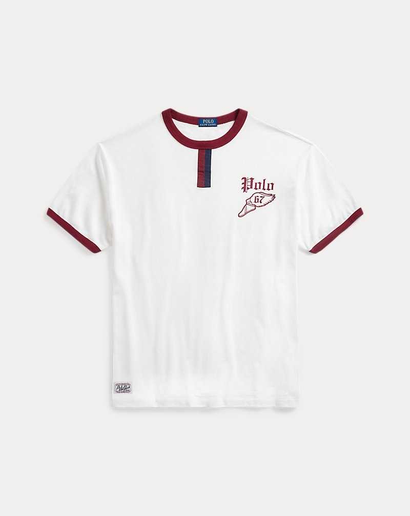 Camiseta Ralph Lauren Classic Fit Logo Slub Jersey Hombre Nevis/red Carpet | UMXVWSJ-56 - vista 2