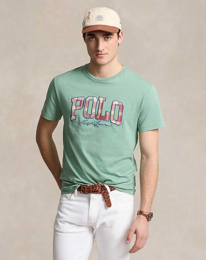 Camiseta Ralph Lauren Classic Fit Plaid-Logo Jersey Hombre Verde Menta | NVQALOR-83 - vista 1