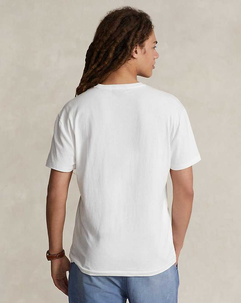 Camiseta Ralph Lauren Classic Fit Sailboat Jersey Hombre Blancos | XMAZJWV-23 - vista 4